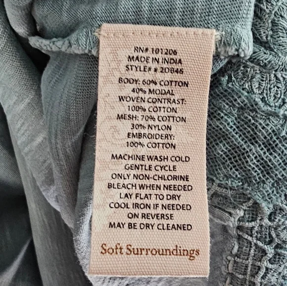 Soft Surroundings Womens Blue Lace Tunic Dress Medium NWT Boho Embroidered Flowy - Picture 6 of 8